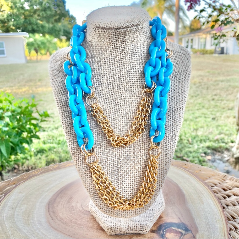 Charming Charlie -Neckless Turquoise And Gold
